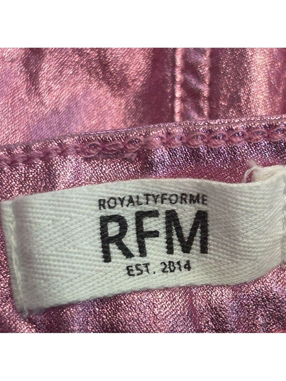 Royalty For Me RFM pink metallic foil stretchy slim fit jeans pants Sz NWT - Picture 6 of 14